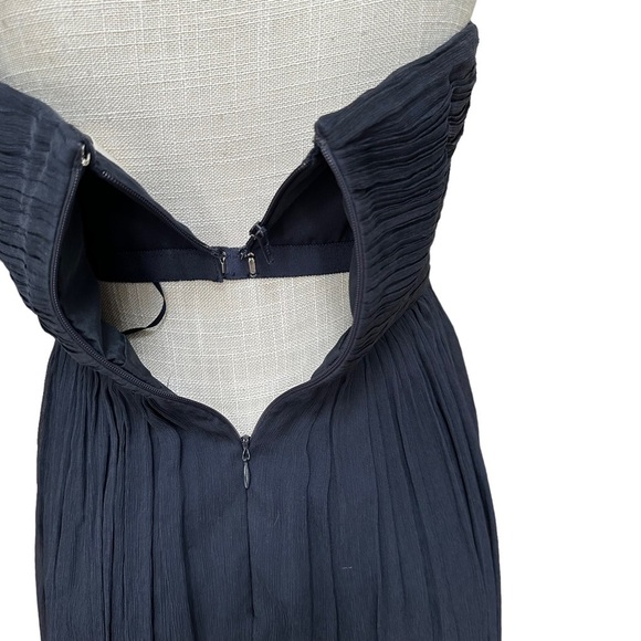 J. Crew 100% Silk Strapless Sweetheart Neckline Nadia Dress in Navy Blue Size: 2 - Picture 5 of 12